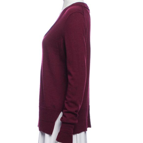Rag and Bone V Neck Burgundy Sweater - Picture 2 of 3